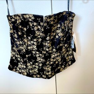 Bustier black & gold, by Scott McClintock. Vintage, Millennium 2000, NEW, size 4